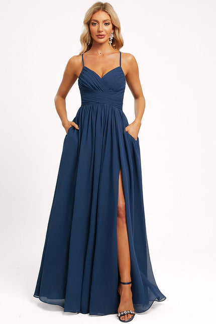 Robe de Soirée Mousseline Beige - gallery 5