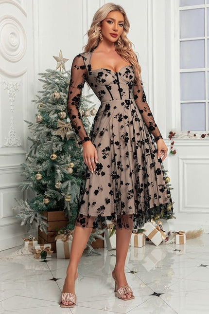 Robe de Soirée Nuit Ébène Floral