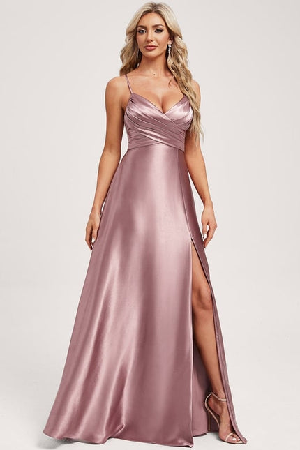 Robe de Soirée Dorée Fluide - gallery 1