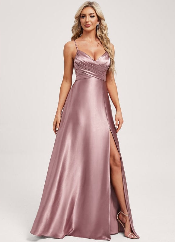 Robe de Soirée Dorée Fluide - gallery 1