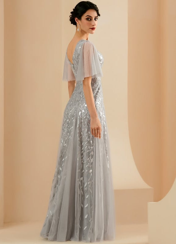 Robe de Soirée Grise Éthérée - gallery 2