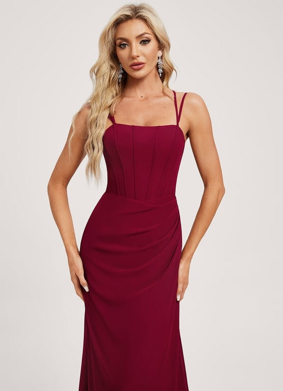 Robe de Soirée Mousseline Rubis - gallery 3