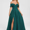 Robe de Soirée Longue Émeraude Plissée