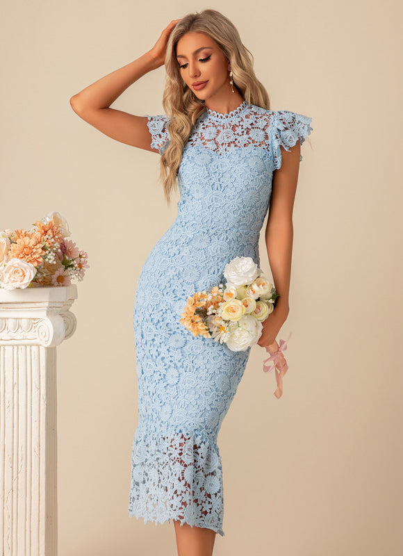 Robe de Soirée Azur Dentelle