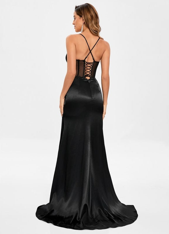 Robe de Soirée Satinée Cuivre - gallery 5
