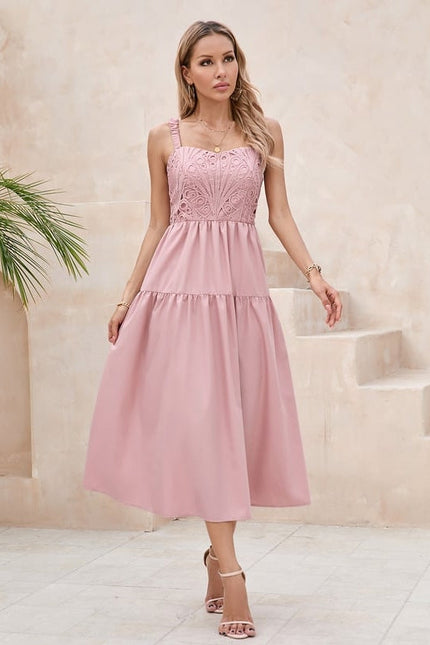 Robe de Soirée Rose Simple - gallery 1