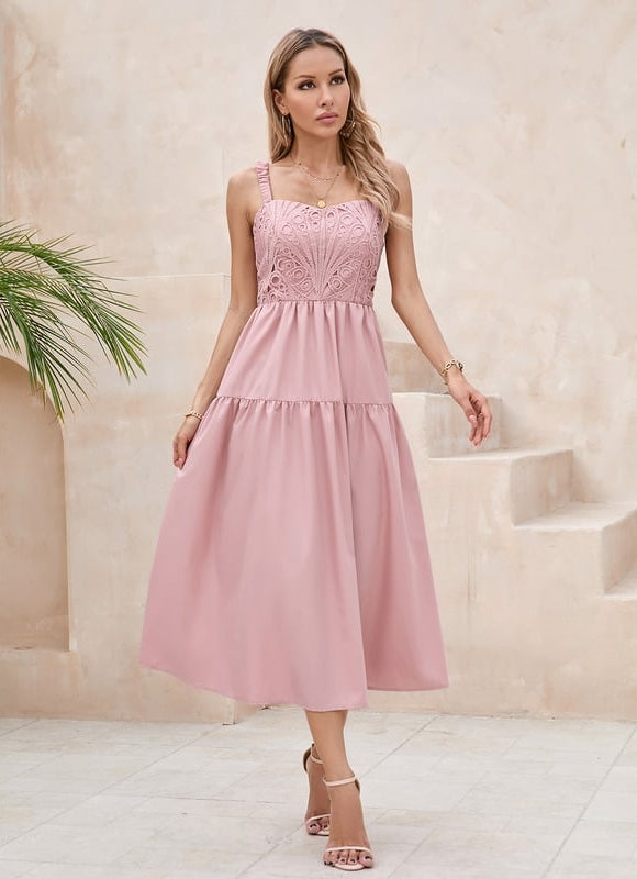 Robe de Soirée Rose Simple - gallery 1