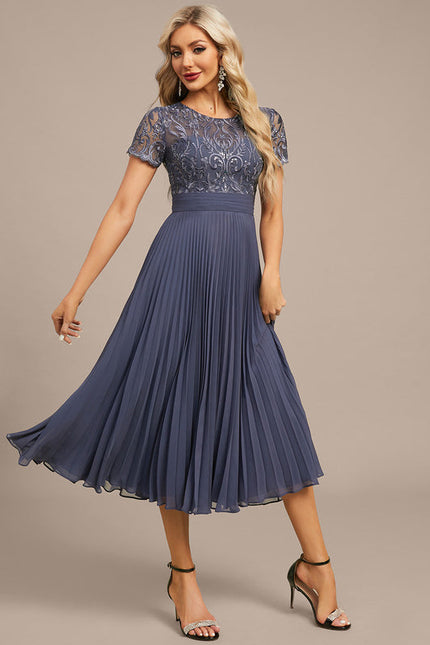Robe de Soirée Plissée Céleste - gallery 5