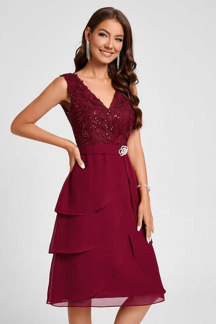 Robe de Soirée Rouge Élégance Flottante