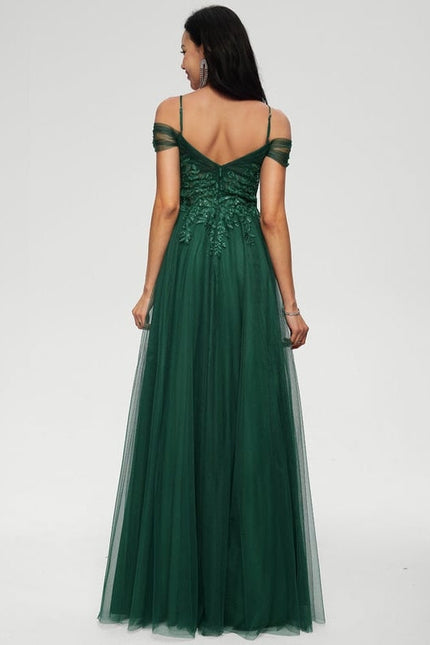 Robe de Soirée Tulle Émeraude - gallery 2