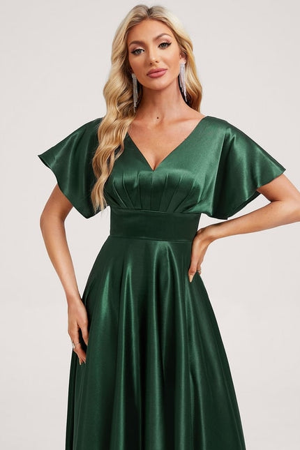 Robe de Soirée Dorée Fluide - gallery 3
