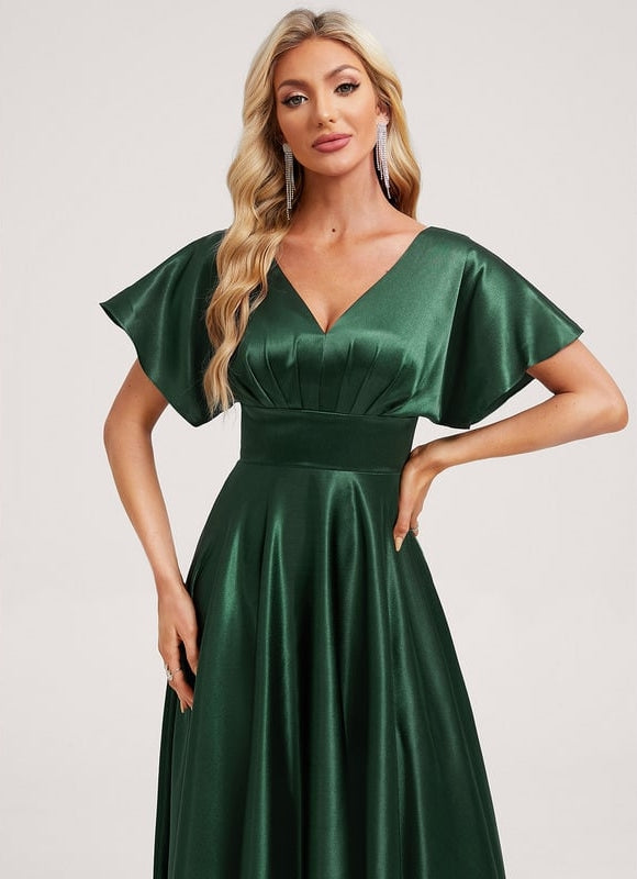 Robe de Soirée Dorée Fluide - gallery 3