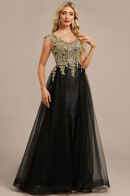 Robe de Soirée Éblouissante Noire - gallery 5