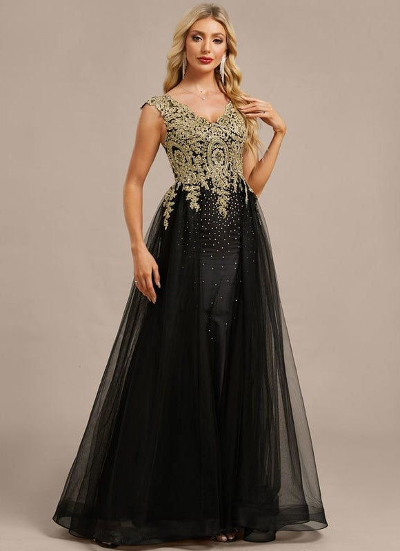 Robe de Soirée Éblouissante Noire - gallery 5