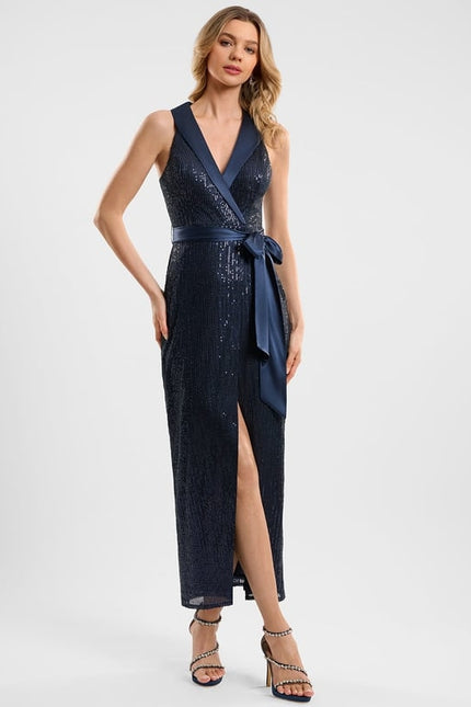 Robe De Soirée Bleue Paillettes - gallery 3