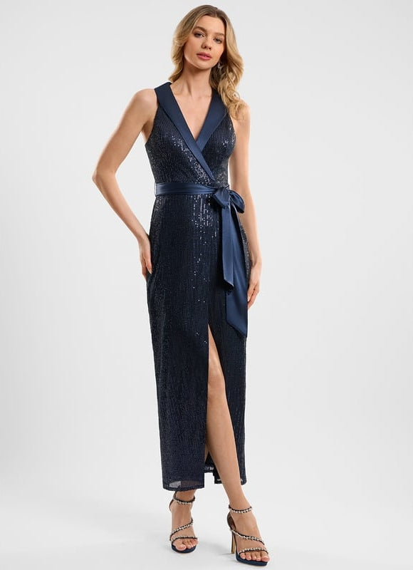 Robe De Soirée Bleue Paillettes - gallery 3