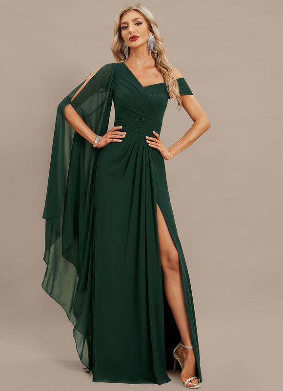 Robe de Soirée Col Évasé Élégance
