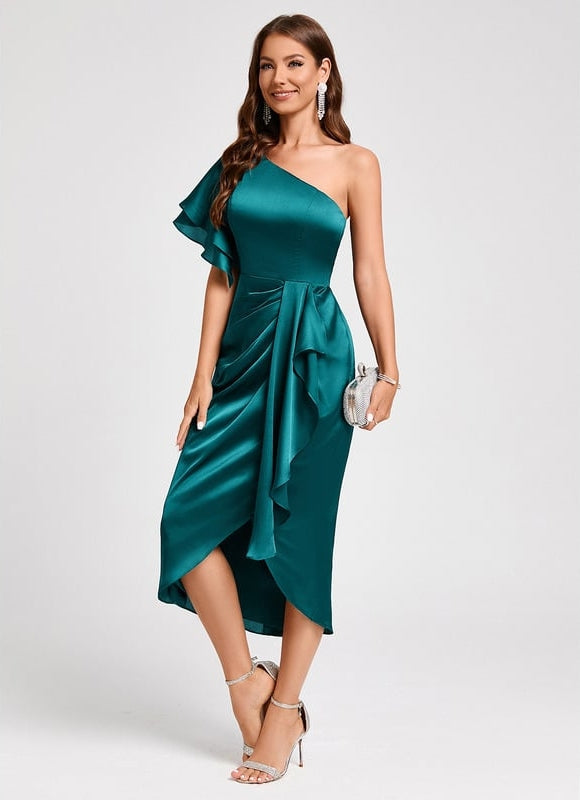 Robe de Soirée Satinée Ondulante - gallery 5