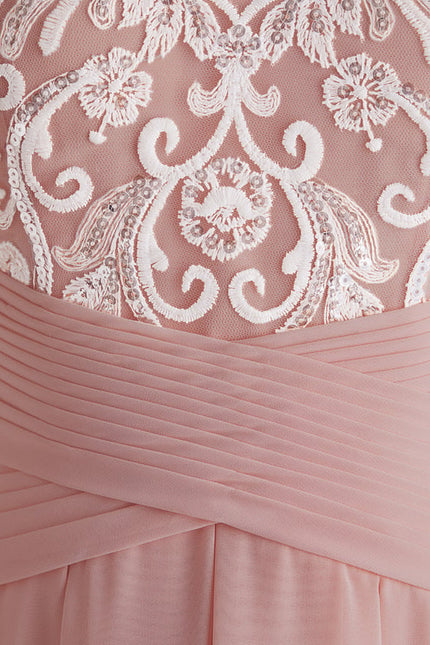 Robe de Soirée Chic Volant Rosé - gallery 4