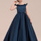 Robe de Soirée Longue Bleue Satin Fille Mariage