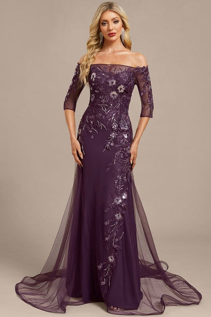 Robe de Soirée Violette Élégante - gallery 2