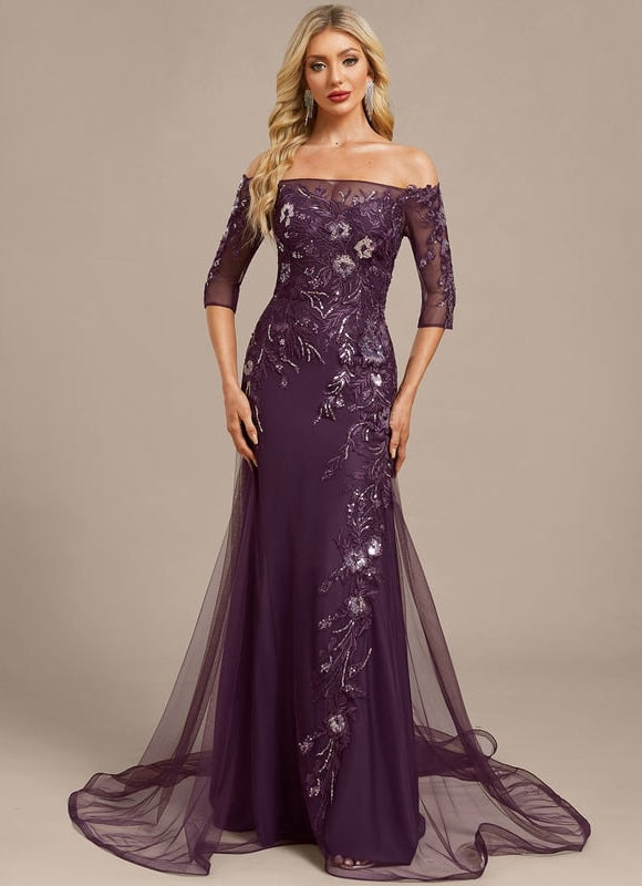 Robe de Soirée Violette Élégante - gallery 2