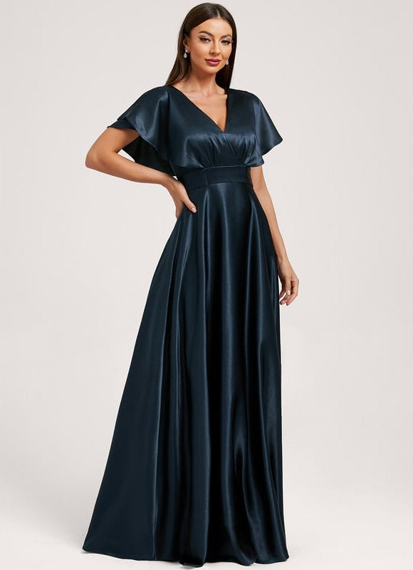 Robe de Soirée Dorée Fluide - gallery 3