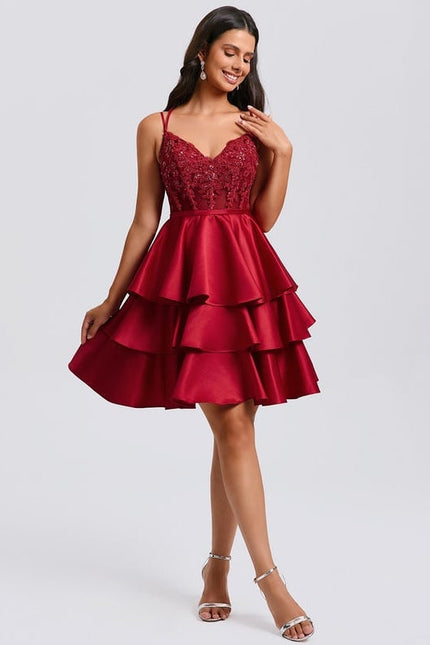 Robe de Soirée Volants Satinée - gallery 6