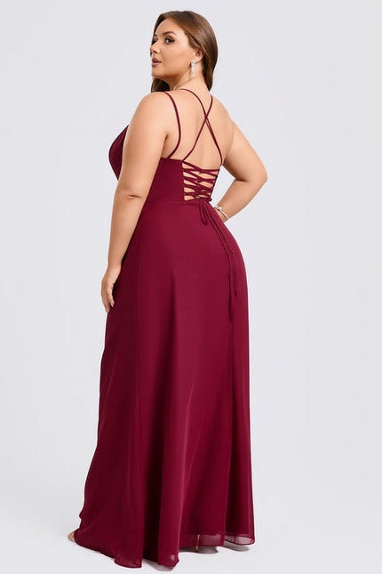 Robe de Soirée Mousseline Rubis - gallery 9