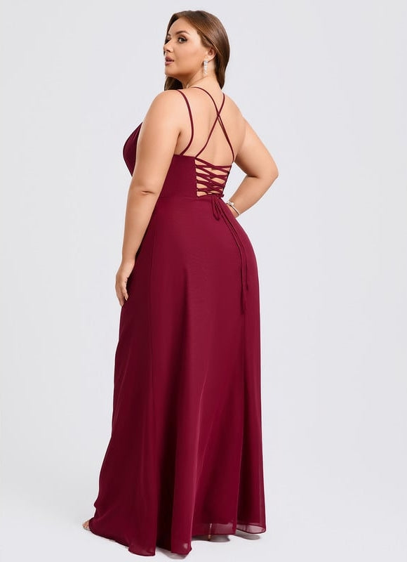 Robe de Soirée Mousseline Rubis - gallery 9