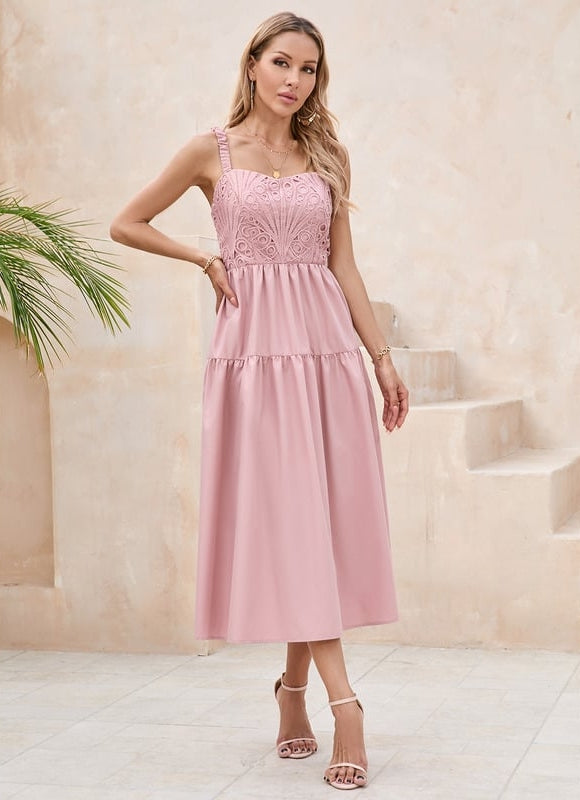 Robe de Soirée Rose Simple