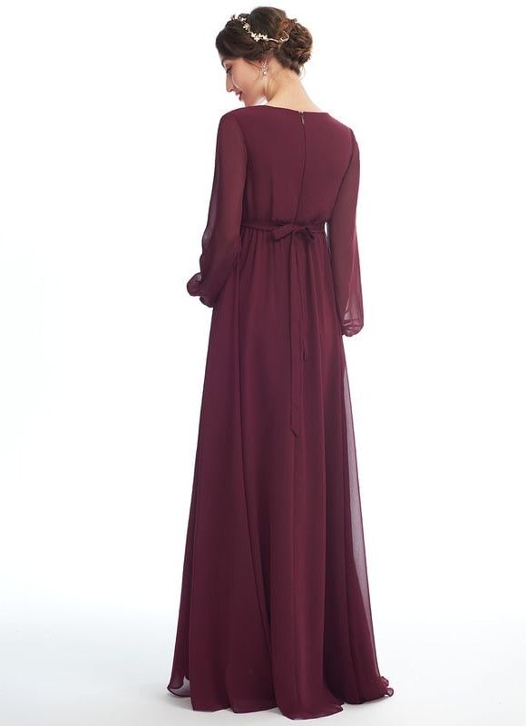 Robe de Soirée Longue Rosée - gallery 1