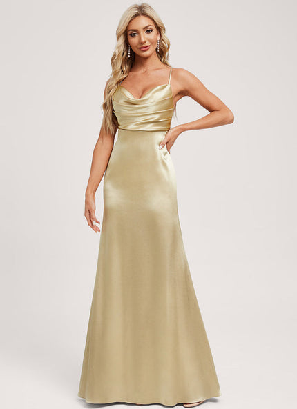 Robe de Soirée Lueur Dor Satinée