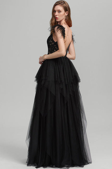 Robe De Soirée Plume Longue - gallery 2