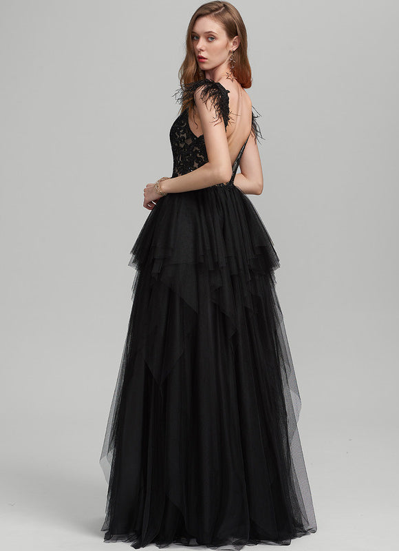 Robe De Soirée Plume Longue - gallery 2