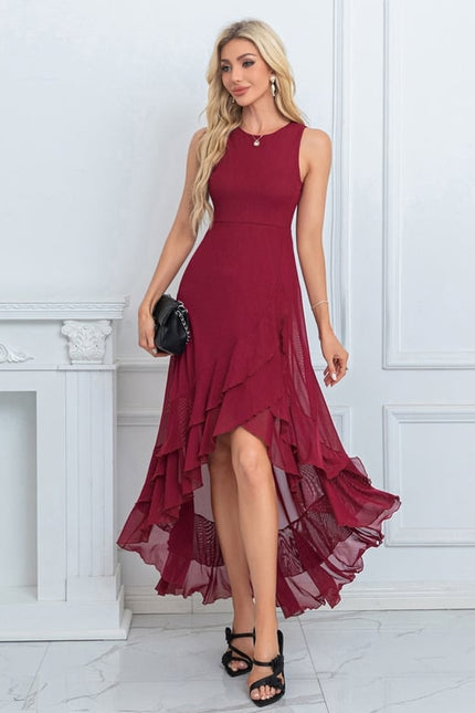 Robe de Soirée Flottante Écarlate