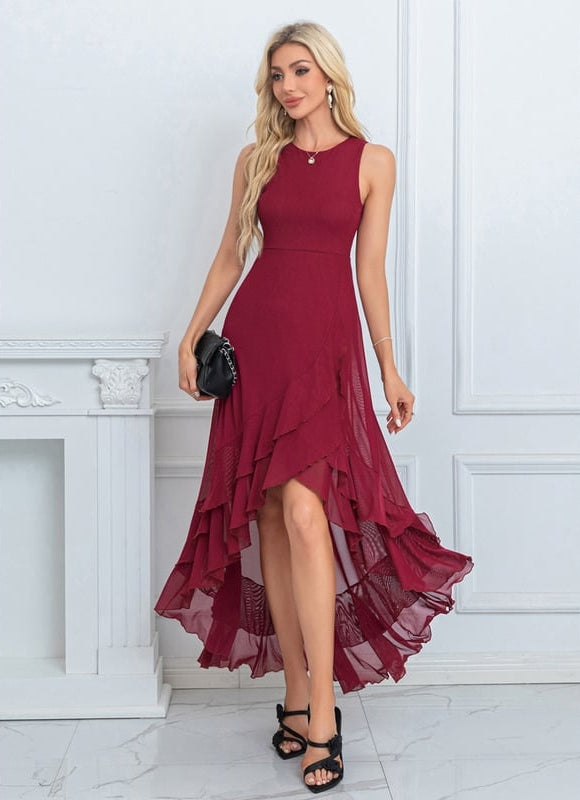 Robe de Soirée Flottante Écarlate