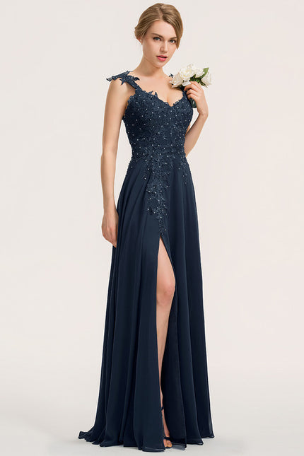 Robe de Soirée Céleste Perlée - gallery 1