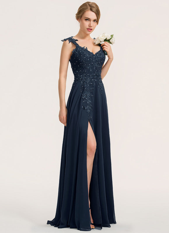 Robe de Soirée Céleste Perlée - gallery 1