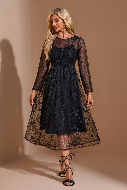 Robe de Soirée Étoilée Noire - gallery 6