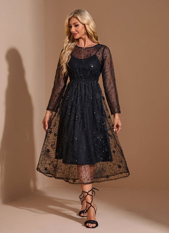 Robe de Soirée Étoilée Noire - gallery 6