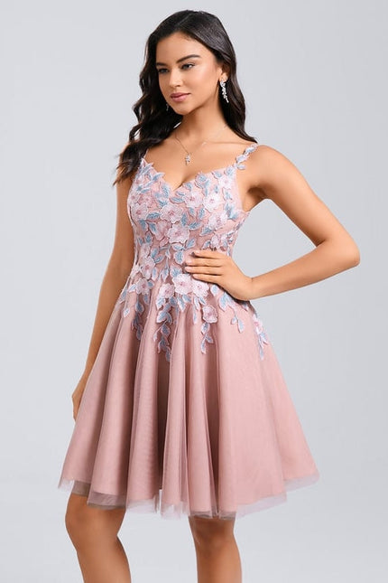 Robe de Soirée Fleurie Rosée - gallery 8