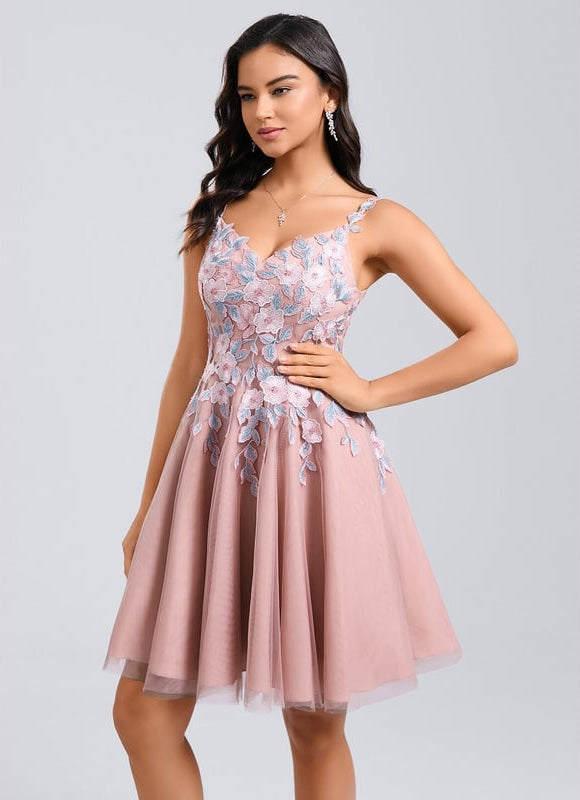 Robe de Soirée Fleurie Rosée - gallery 8