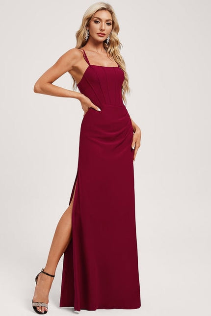 Robe de Soirée Mousseline Rubis - gallery 2