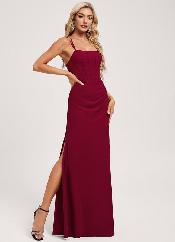 Robe de Soirée Mousseline Rubis - gallery 2