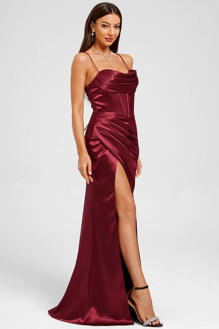 Robe de Soirée Bordeaux Élégante - gallery 4