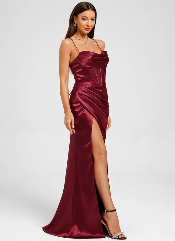 Robe de Soirée Bordeaux Élégante - gallery 4