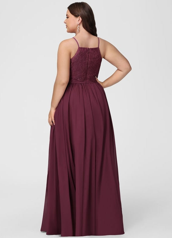 Robe de Soirée Bordeaux Dentelle Élégante - gallery 8