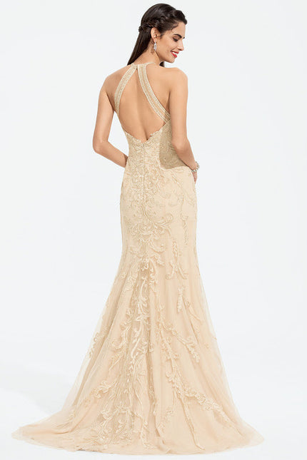 Robe de Soirée Sirène Écrue - gallery 3