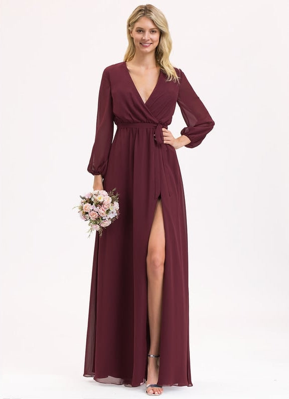 Robe de Soirée Élégance Bordeaux
